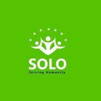 Green logo with figures and stars, text 'SOLO Serving Humanity' beneath.